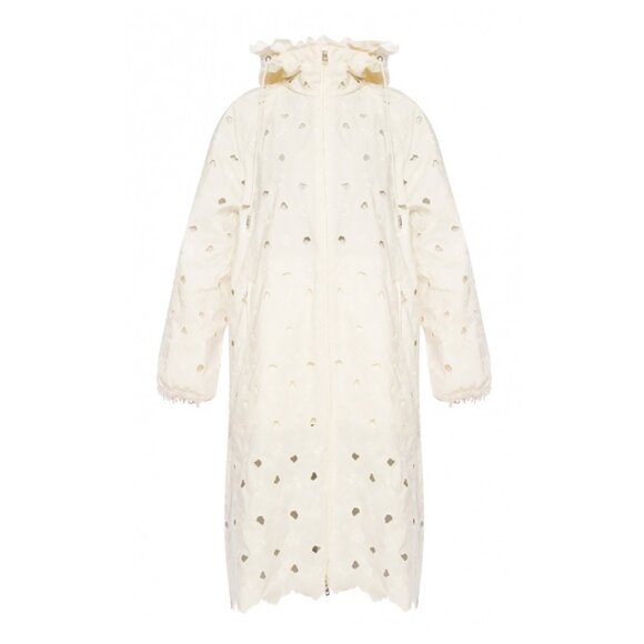 Moncler Genius Moncler Zaleia Layered Coat Embroidered Floral Drawstring Hood - Picture 2 of 12